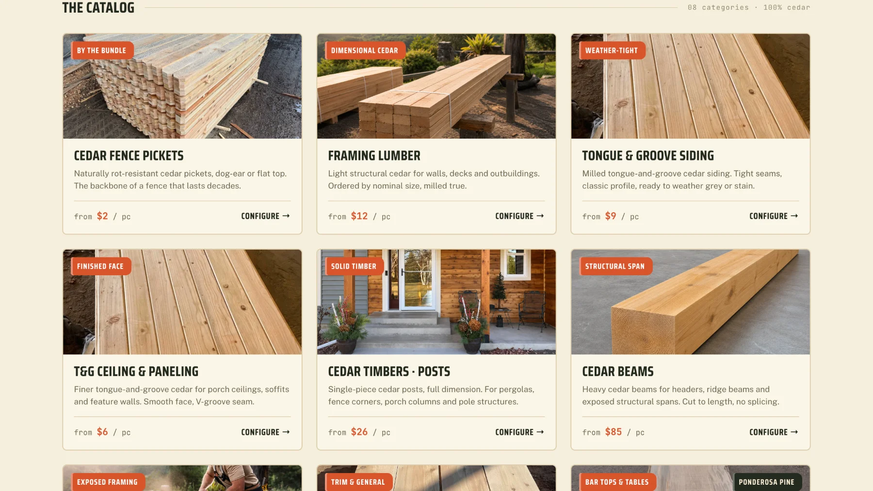Welker's catalog of cedar products