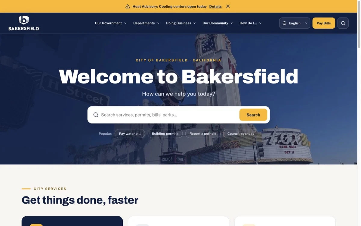 Bakersfield city website