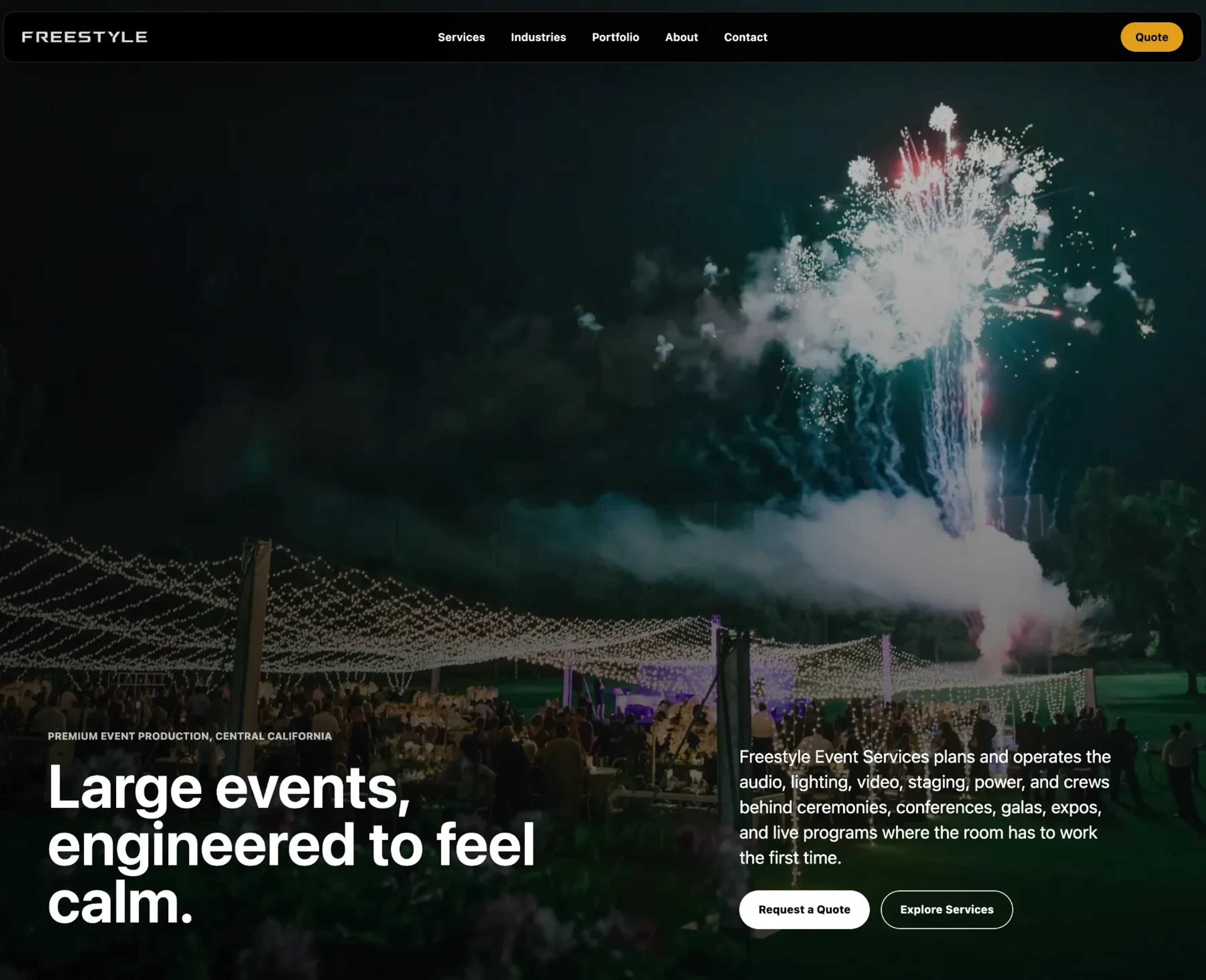 Freestyle Event Services website