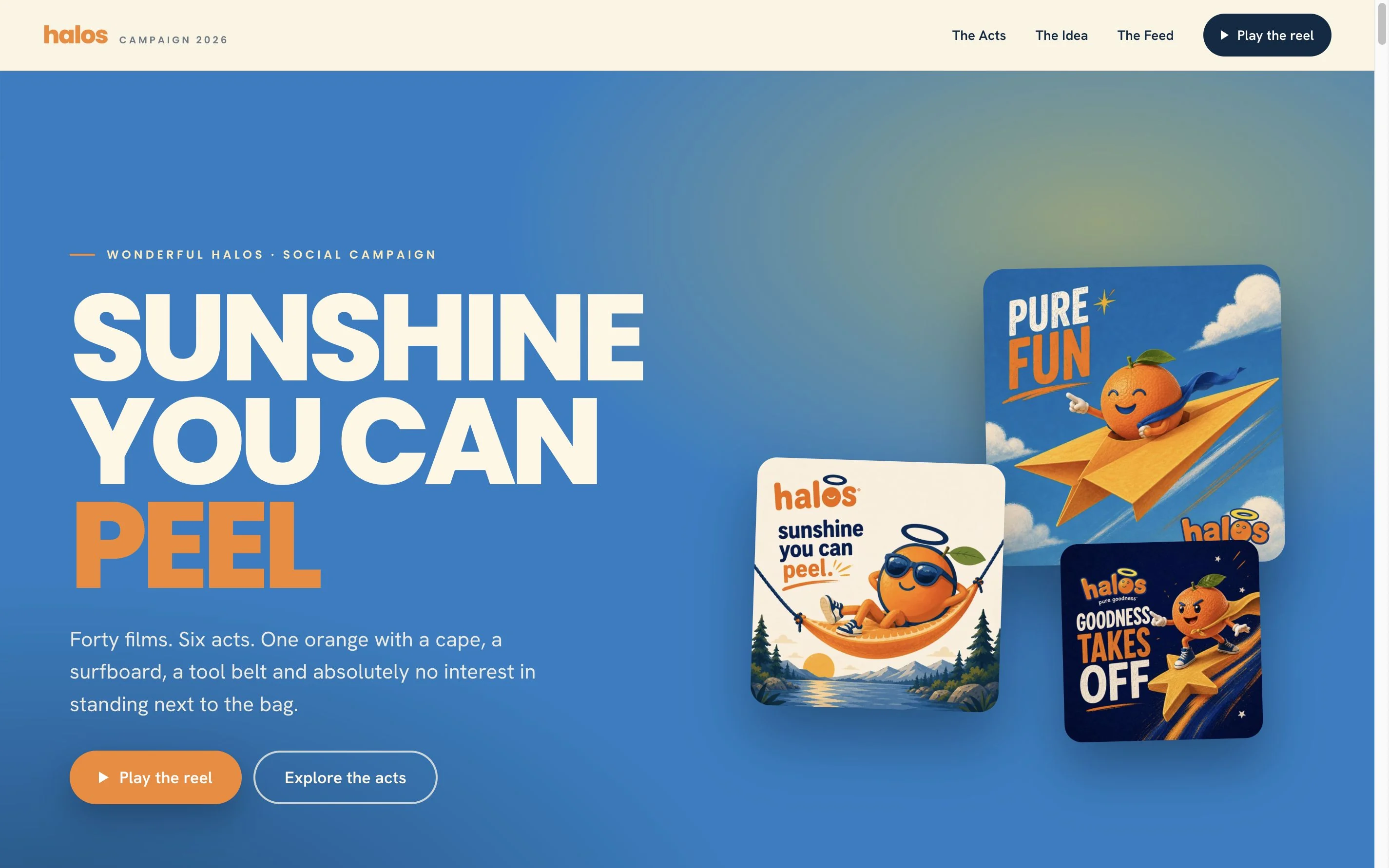 Wonderful Halos Sunshine You Can Peel campaign website