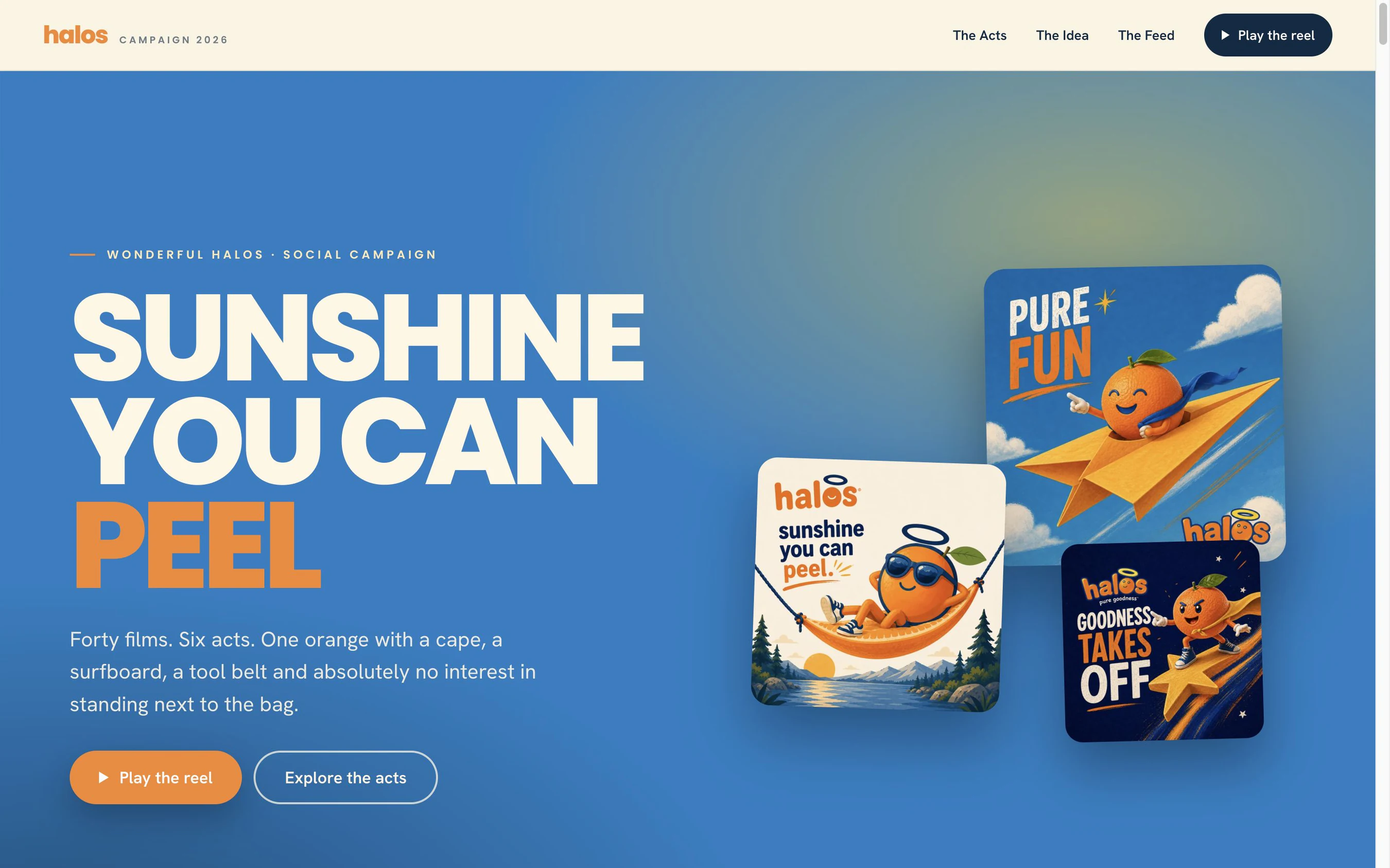 Wonderful Halos — Sunshine You Can Peel campaign website