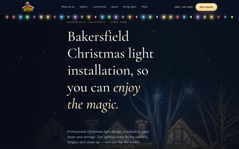 The Light Guys Christmas lighting website