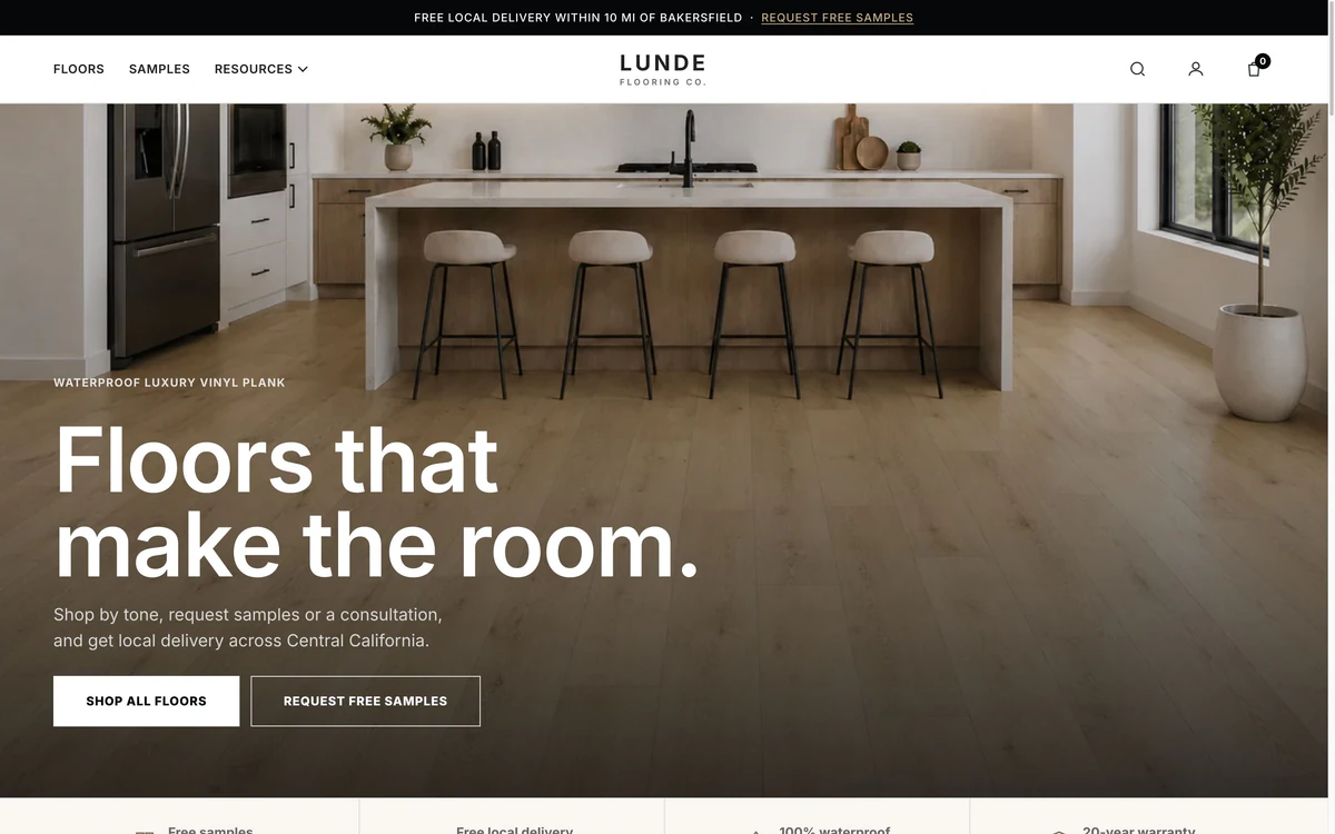Lunde Flooring website