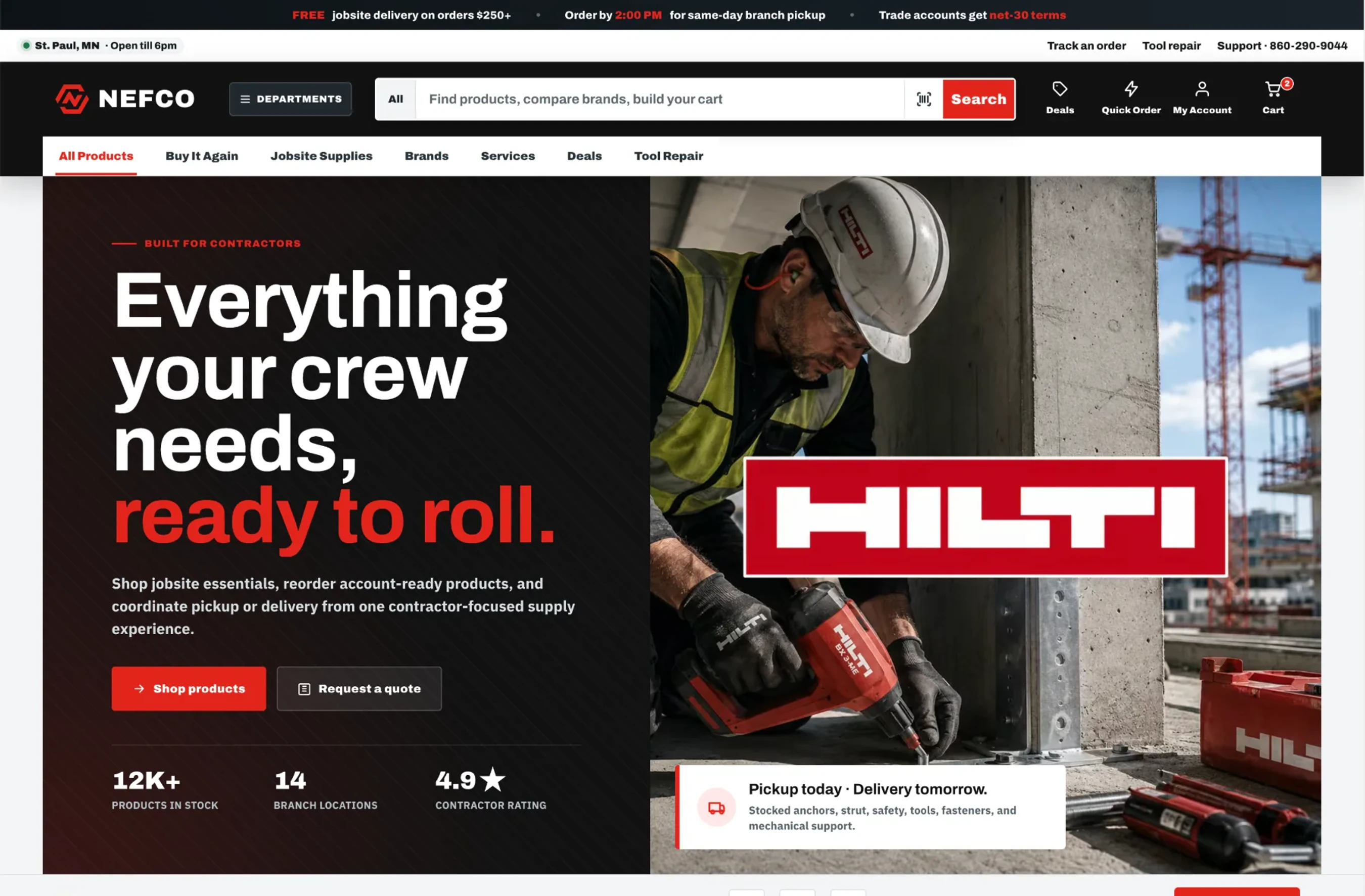 NEFCO contractor e-commerce website
