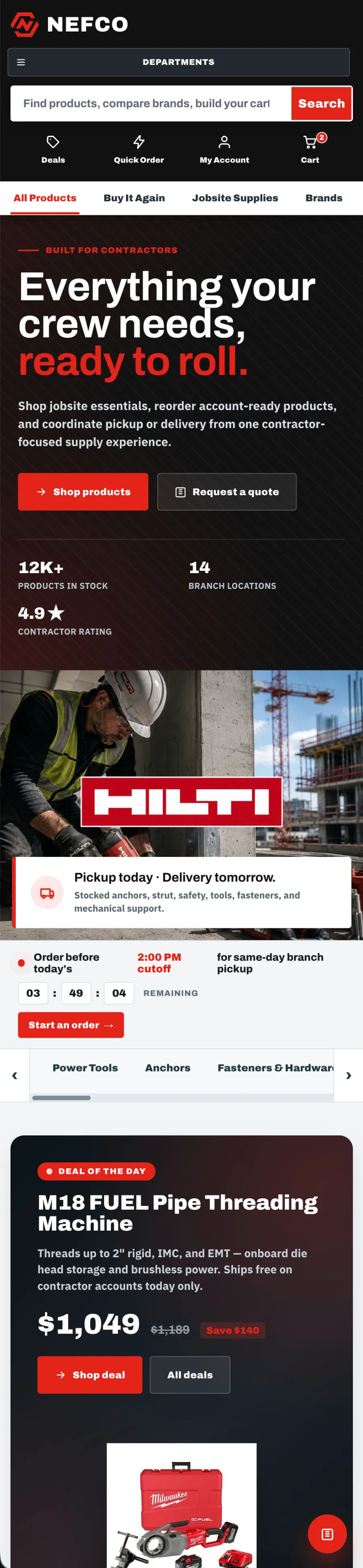 NEFCO mobile commerce experience