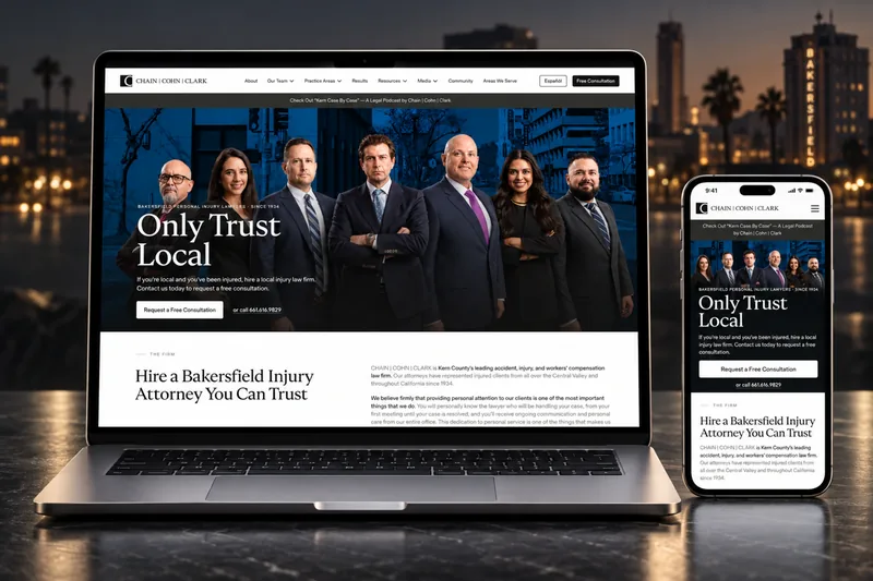 Chain Cohn Clark website on laptop and phone