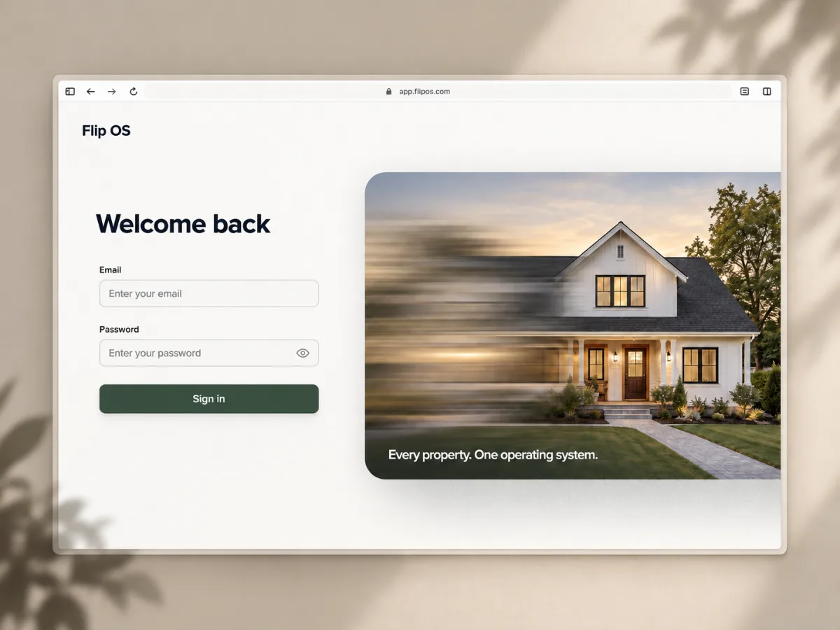 Flip OS sign-in screen