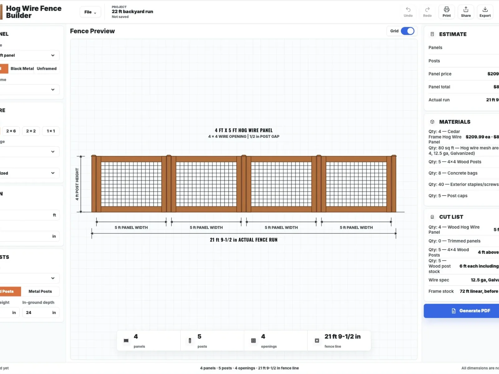 Hog Panel Builder web app
