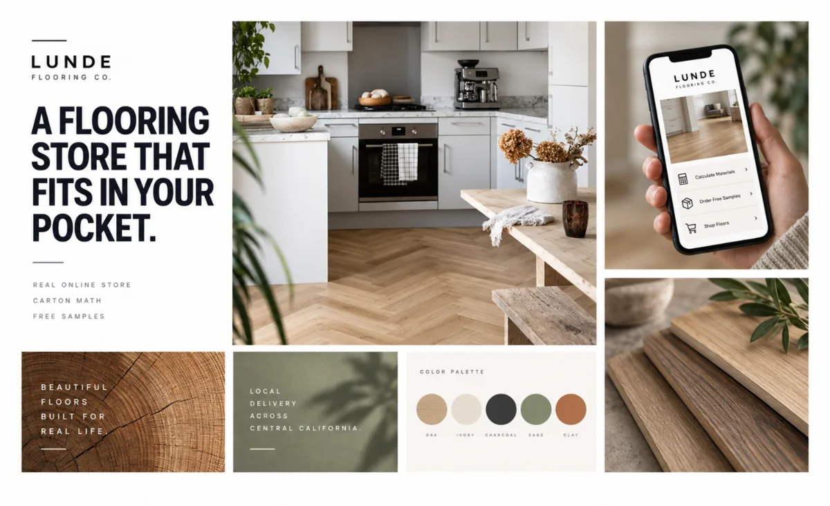 Lunde Flooring brand board