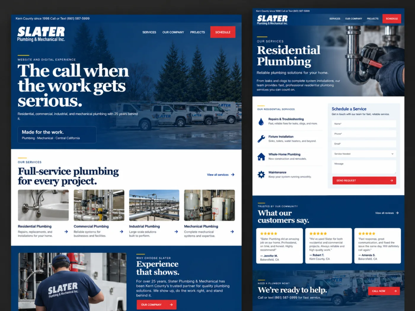 Slater Plumbing contractor website