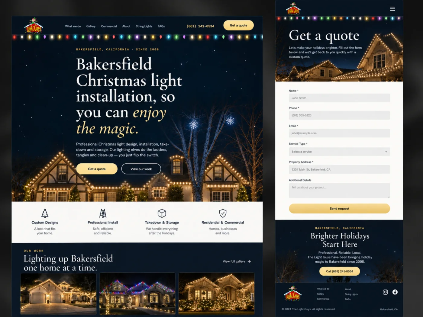The Light Guys Christmas contractor website