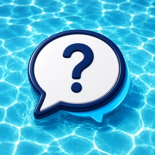 Question mark over clear pool water